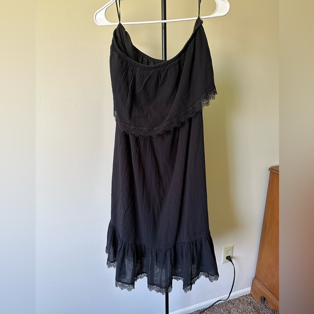 Strapless little black dress